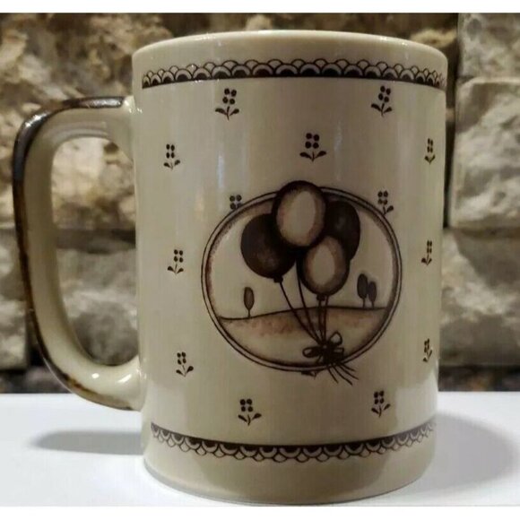 Teddy Bear Balloon Birthday Party Coffee Mug Tea Hot Chocolate Otagiri Looking - Picture 3 of 7